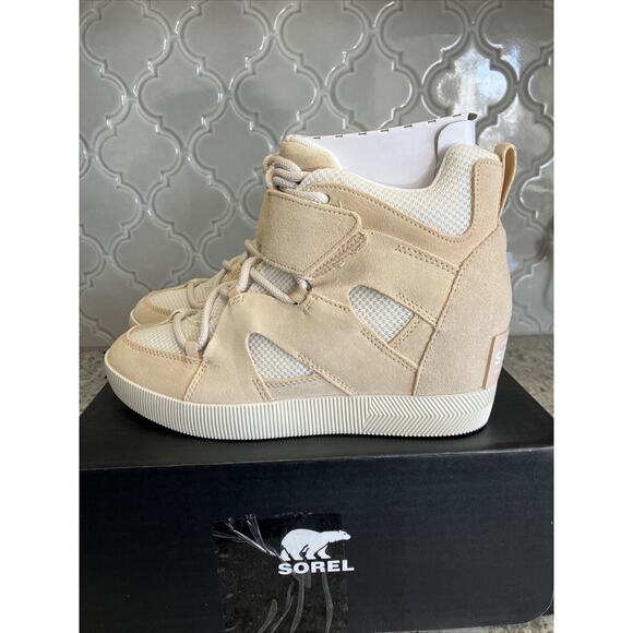 Sorel Out And About Sport Wedge Chalk Nova Sand Boot size 7.5 - Picture 1 of 7